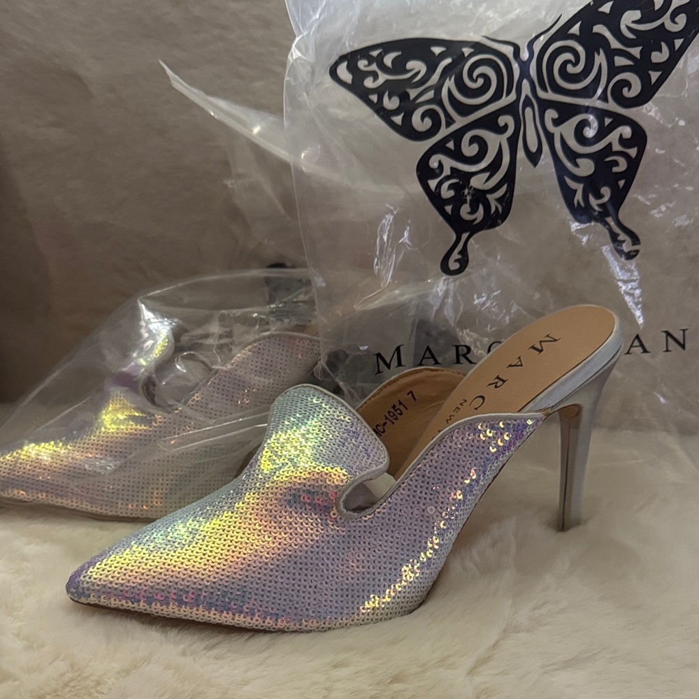 Elegant Iridescent Sequin Heels